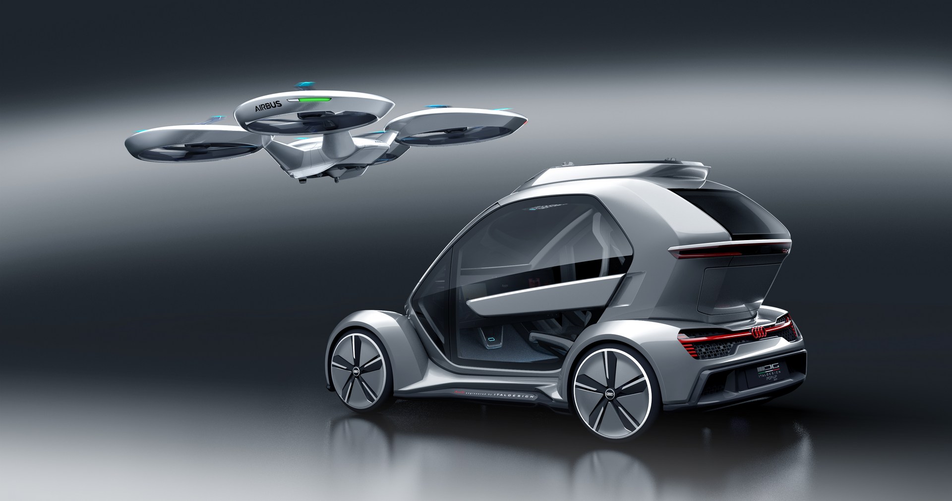 Audi Airbus Italdesign Pop Up Next 2018 Flying Car Concept Блог Up Next 2018 Flying Car Concept