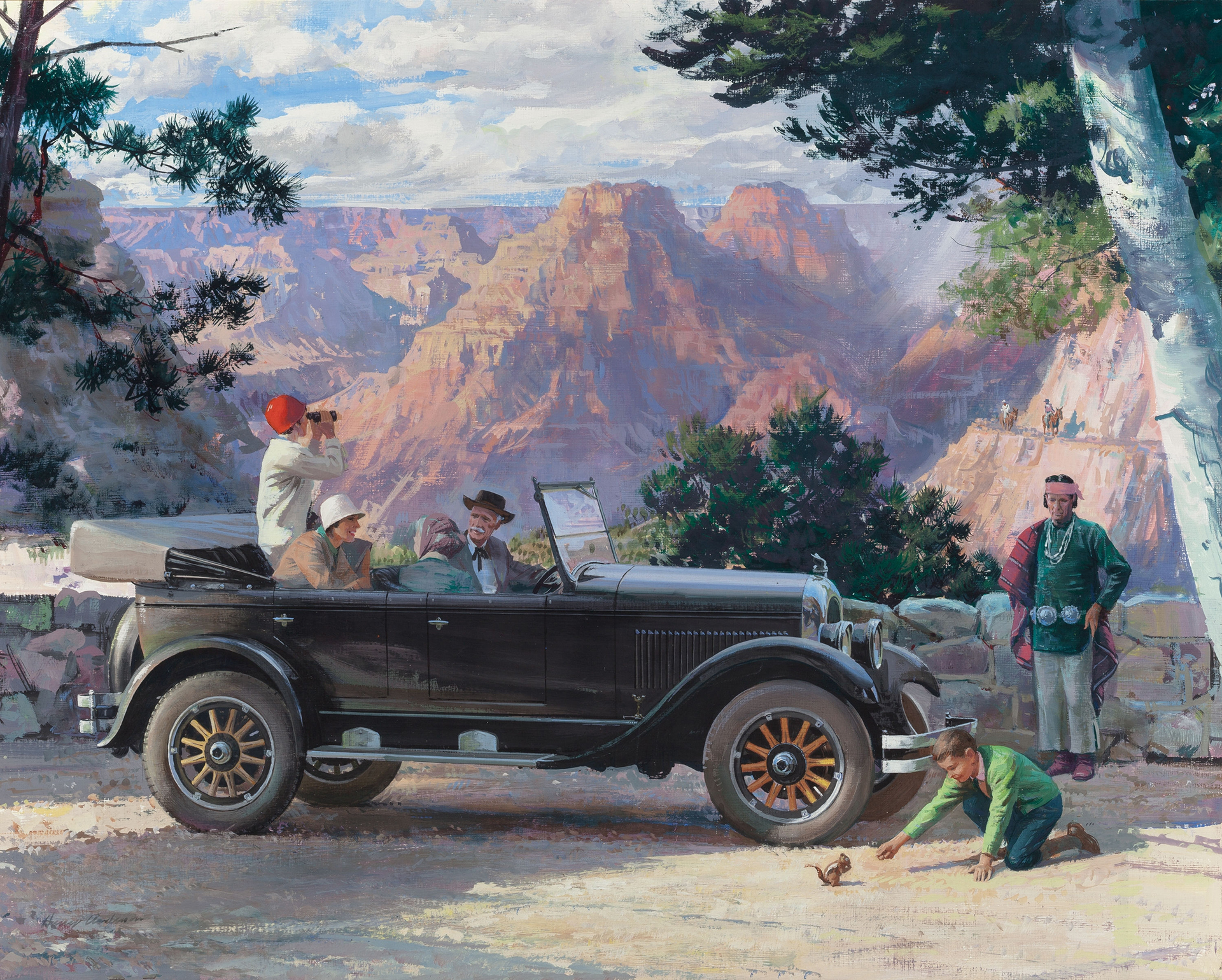 1924 Chrysler: The Open Road Invites Settlement - Illustrated by Harry Anderson