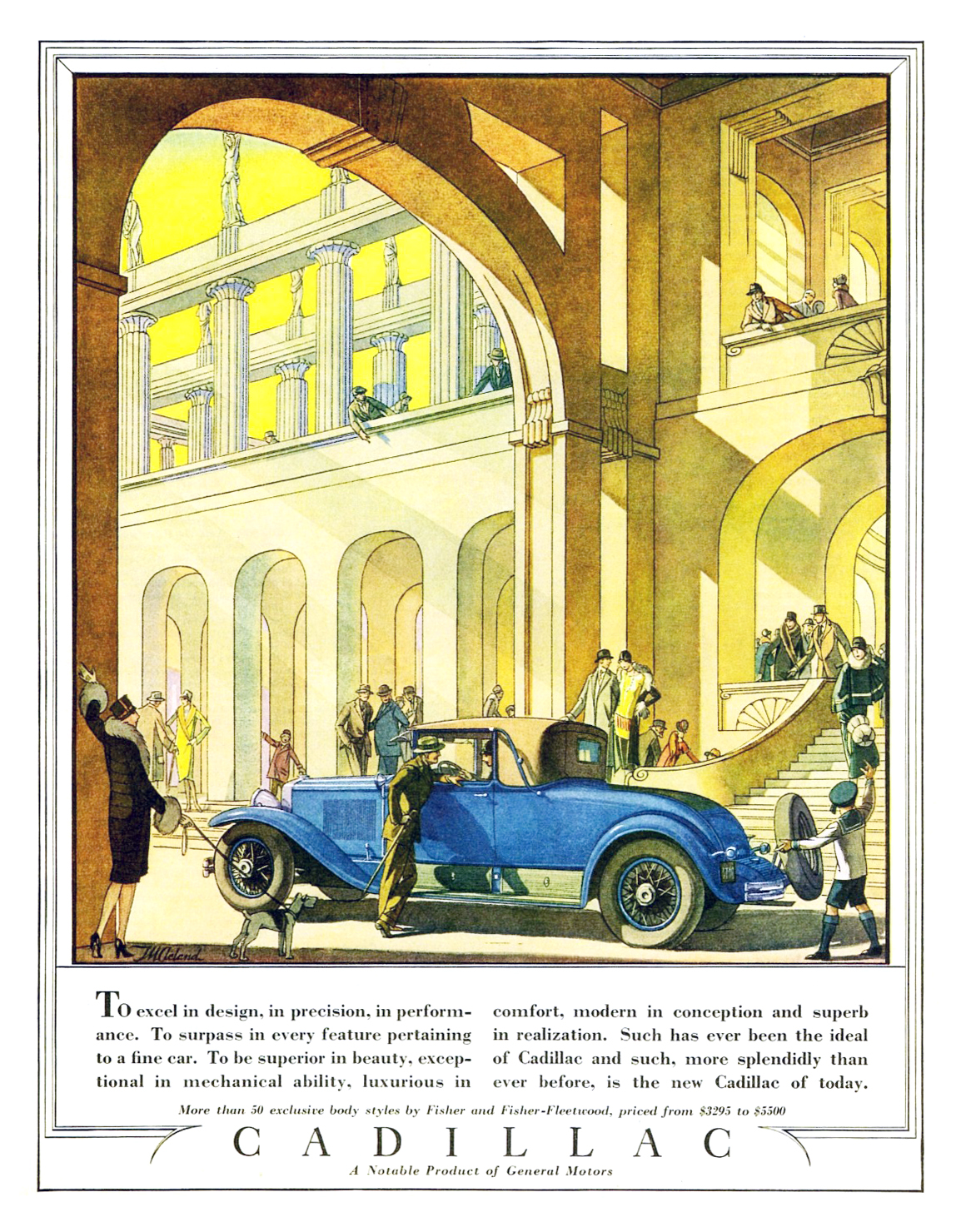Cadillac Convertible Coupe Ad (December, 1927): Illustrated by Thomas M. Cleland