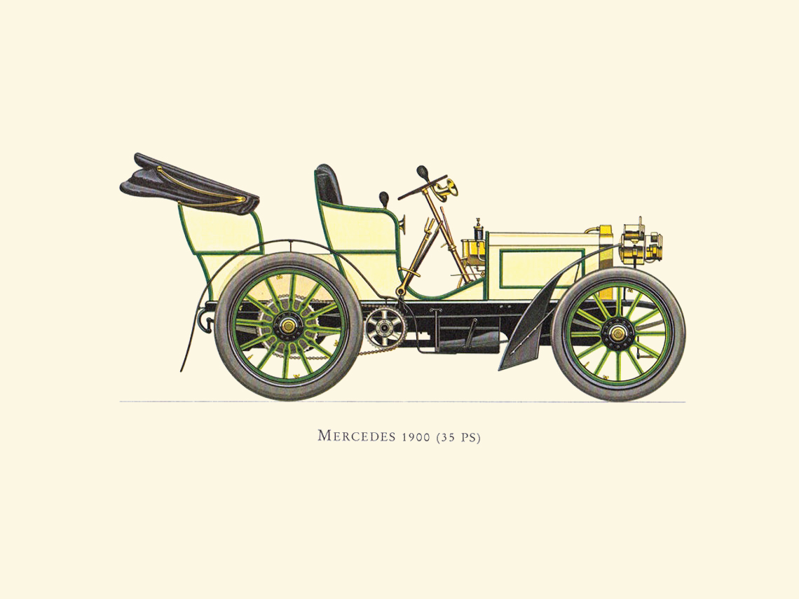1900 Mercedes 35 PS - Illustrated by Hans A. Muth