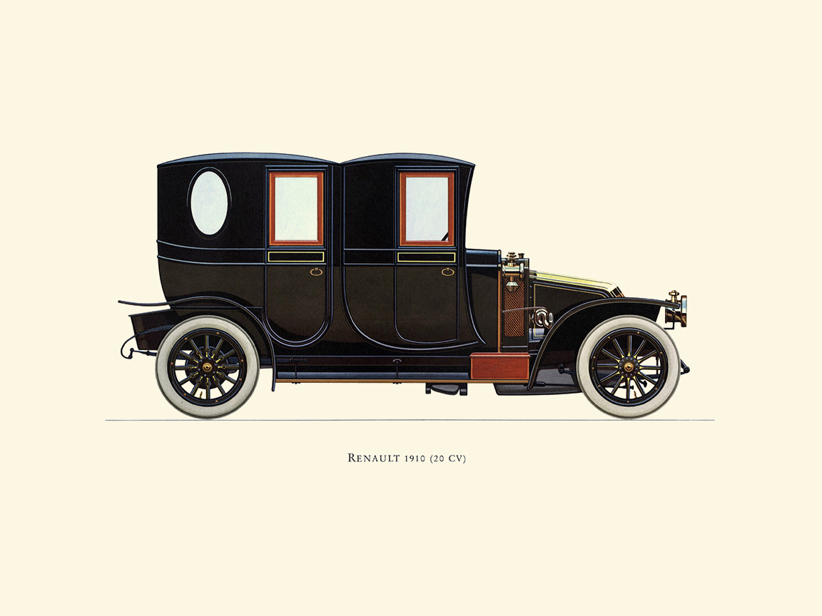 1910 Renault 20 CV - Illustrated by Hans A. Muth