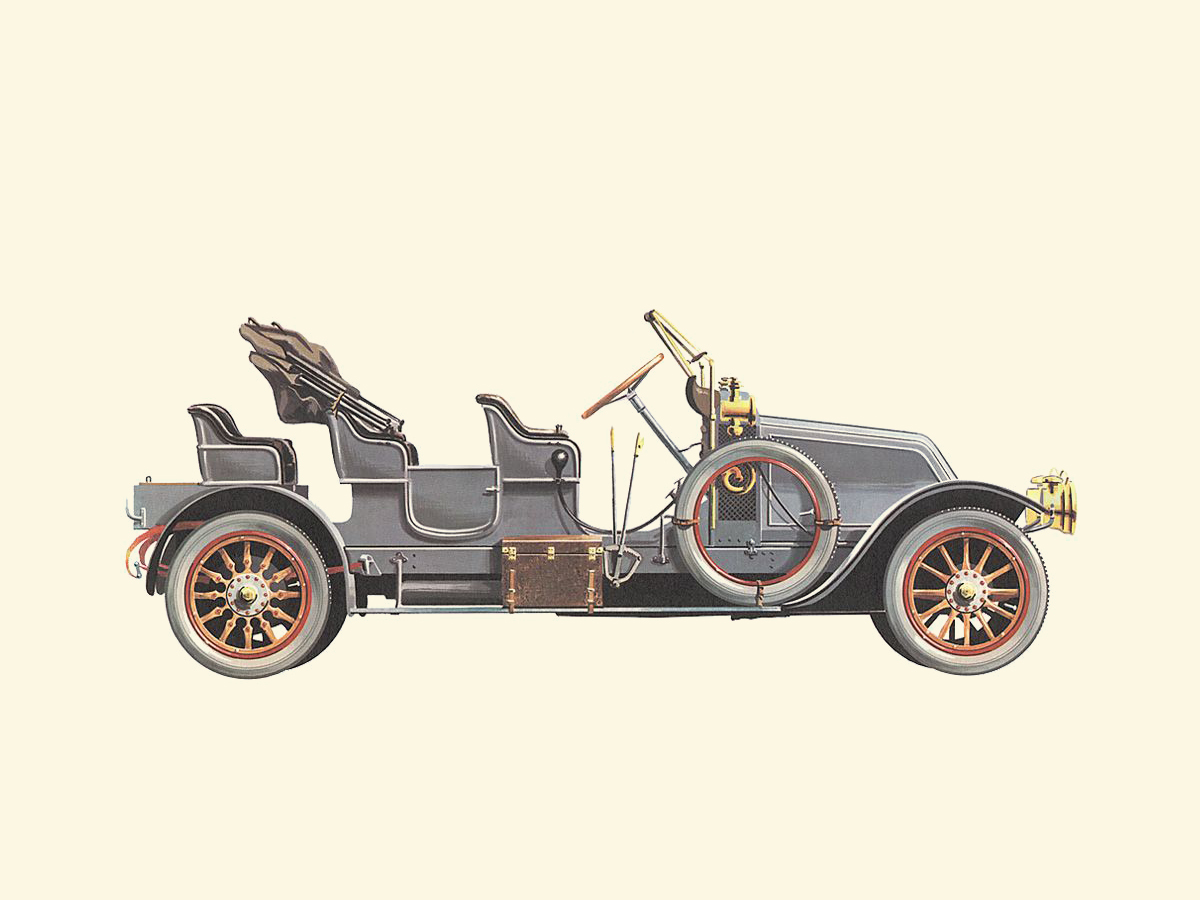 1908 Renault 50 HP - Illustrated by Pierre Dumont