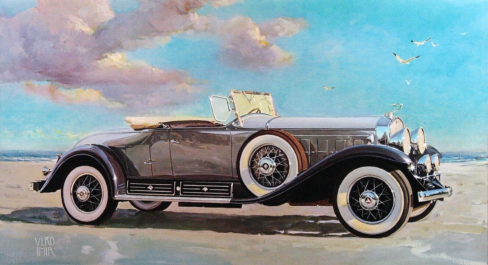 1930 Cadillac V-16 Convertible (Fleetwood): Illustrated by Vladimir Kordic