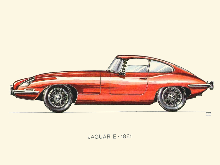 1961 Jaguar E: Illustrated by Ralf Swoboda