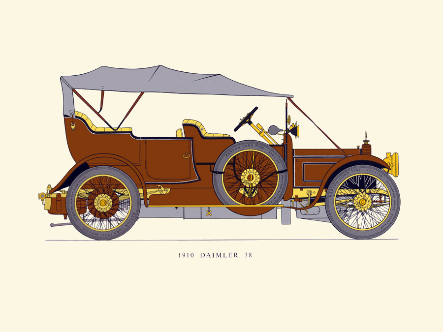 1910 Daimler 38: Drawn by George Oliver