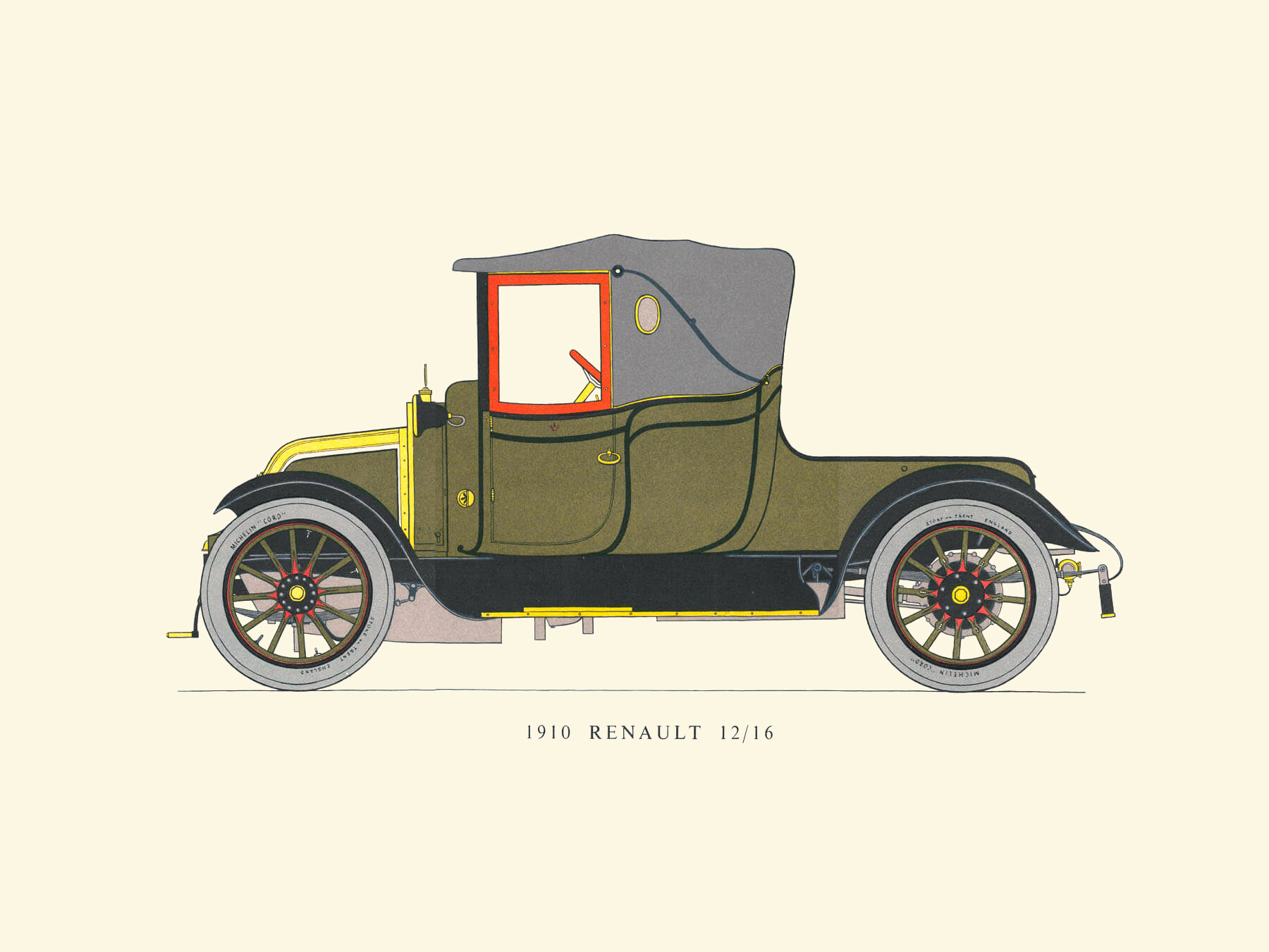 1910 Renault 12/16 Coupé body by Cann Limited, London, England: Drawn by George Oliver