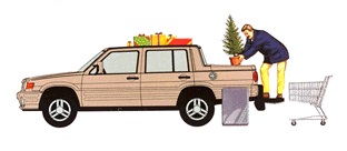 The XIX is a treasure house of ideas. When you open the sub-lid, long items can be easily put in. Try to think what to put in it. This picture shows the XIX carrying a Christmas tree. 