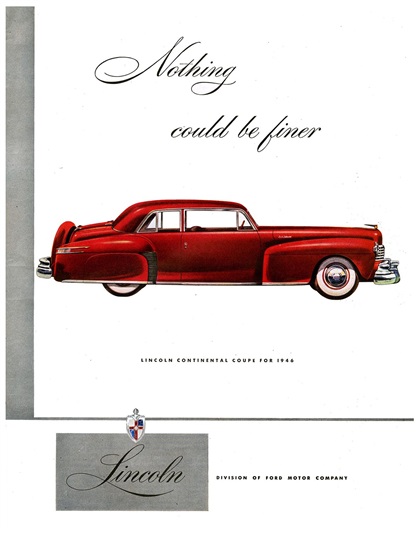 Lincoln Continental Coupe, 1946 - Advertising