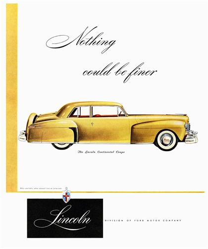 Lincoln Continental Coupe, 1947 - Advertising