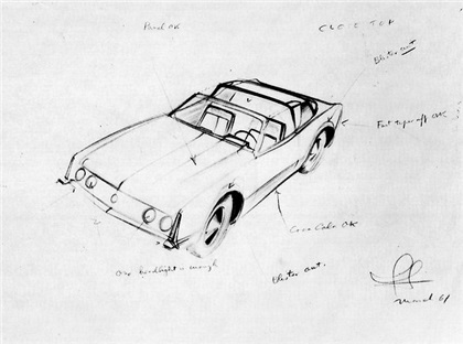 Studebaker Avanti - An early sketch, 1961