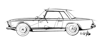 Mercedes-Benz 230SL, 1963 - The curve of the Coupé roof, designed by Paul Bracq, was reminiscent of an oriental temple roof garnering it the nickname “Pagoda”