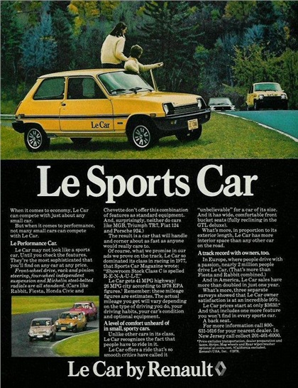 AMC LeCar Ad (Renault 5), 1976-84