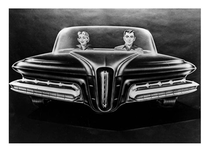 Outlining ideas for an all-new Packard for 1957, this early concept sketch is worthy of being an ad.