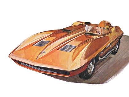 XP-87 Corvette Sting Ray, 1959 - Illustration from "Chevrolet Idea Cars - Today's ideas for tomorrow's driving" Foldout