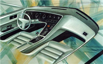 Chevrolet XP-897GT Two-Rotor, 1973 - Interior Design Sketch
