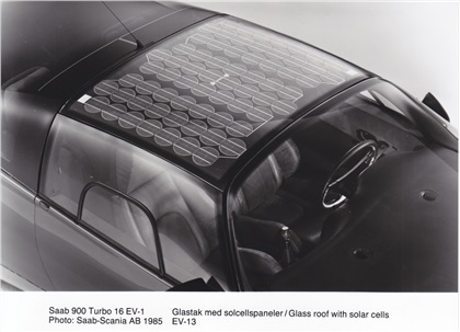 Saab EV-1, 1985 - Glass roof with solar cells