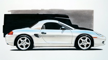 Porsche 986 Boxster, design sketch, 1992