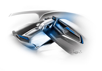 BMW i3 Concept, 2011 - Interior Design Sketch