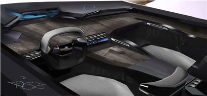 Peugeot Exalt, 2014 - Interior Design Sketch Rendering
