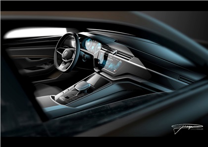 Volkswagen C Coupe GTE Concept, 2015 - Interior Design Sketch