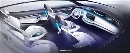 Skoda Vision E Concept, 2017 - Interior Design Sketch