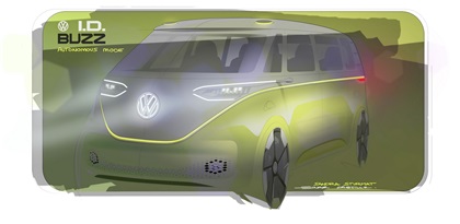 Volkswagen I.D. Buzz Concept, 2017 - Design Sketch