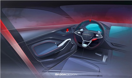 Skoda Vision RS Concept, 2018 - Design Sketch - Interior