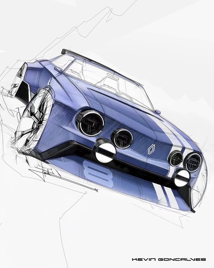 Renault 8 Gordini Concept, 2026 – Design Sketch by Kevin Goncalves