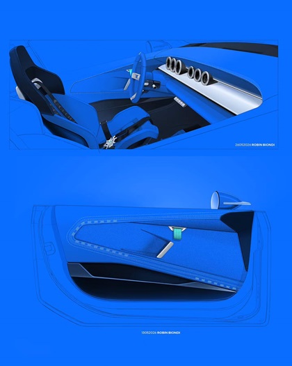 Renault 8 Gordini Concept, 2026 – Interior Design Sketch by Robin-Biondi