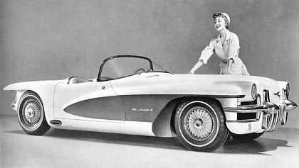 GM design chief Harley Earl spearheaded the 1955 Cadillac LaSalle II series concept cars for that year's GM Motorama traveling auto show.