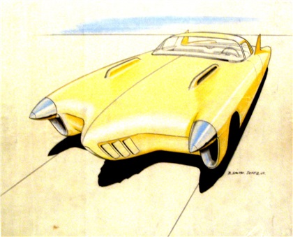 Oldsmobile Golden Rocket - Styling Proposal by Ben J. Smith (Sept. 2, 1955)