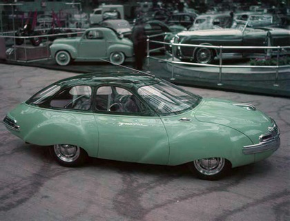 Panhard Dynavia Prototype at the Salon de l’Auto in Paris, 1948 - Photo: Yale Joel/LIFE