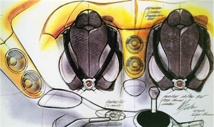 Dodge Copperhead Concept (1997) - Interior sketch