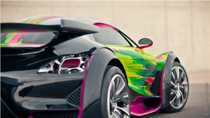 Citroen Survolt Art Car by Francoise Nielly (2010): Survolt стал разноцветным