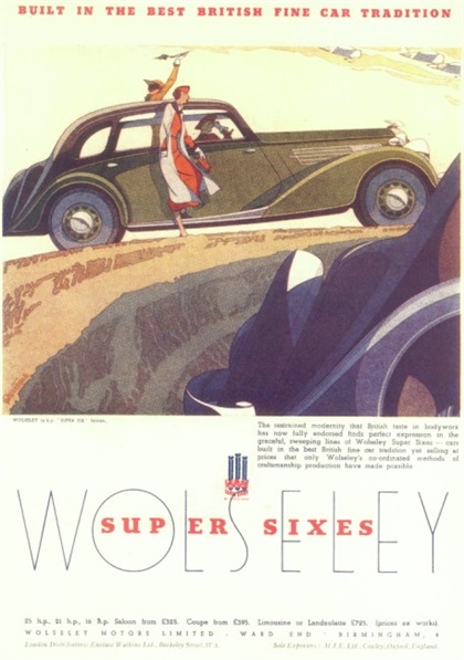 Wolseley Super Sixes (1936): Advertising Art by Bernd Reuters