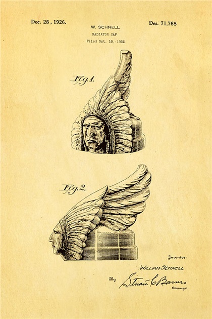 Chief Hood Ornament – Pontiac (1926) – Patent