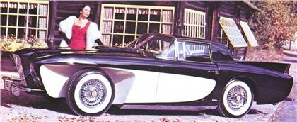 The first Gaylord concept car bowed in 1955 as a modern sports car with classic touches. It was styled by industrial designer Brooks Stevens.