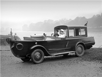 The Peugeot Motor-Boat Car, on a river bank, October 1926