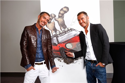 Dean and Dan Caten with the MINI Concept sketch 