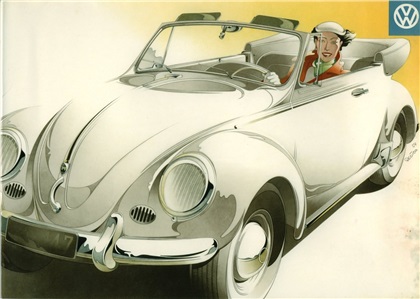 Volkswagen Beetle Convertible  - Sales Brochure Cover (1954): Graphic by Bernd Reuters
