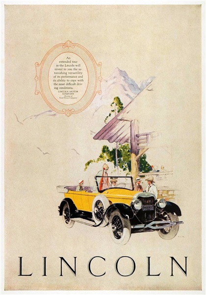 Lincoln Ad (August, 1925): Touring Car - Illustrated by Haddon Sundblom?