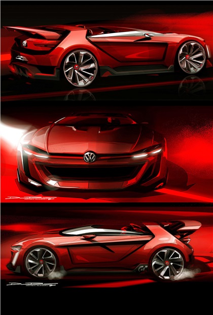 Volkswagen GTI Roadster Vision Gran Turismo (2014) - Design Sketches by Domen Rucigaj