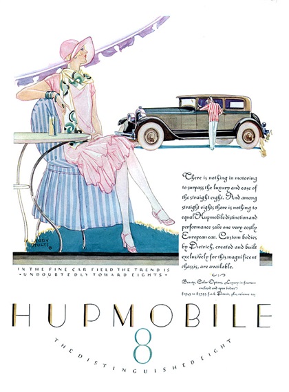 Hupmobile Eight Ad (June, 1927): Illustrated by Larry Stults
