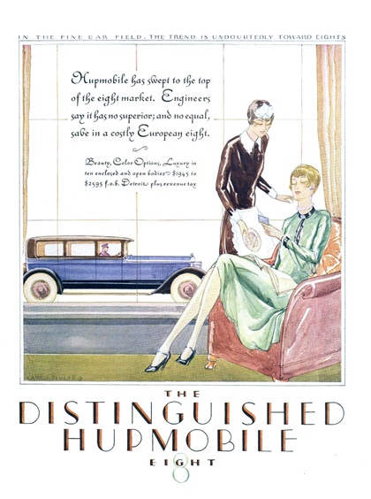 Hupmobile Eight Ad (February, 1927): Illustrated by Larry Stults