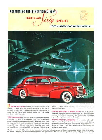 Cadillac Sixty Special Ad (January–February, 1938) - Illustrated by Jon Whitcomb