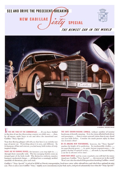 Cadillac Sixty Special Ad (1938) - Illustrated by Jon Whitcomb