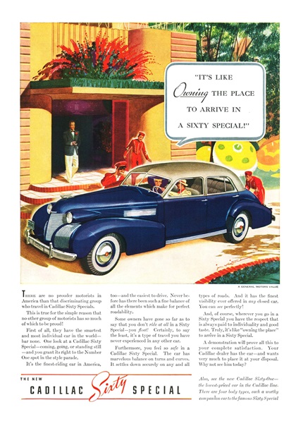 Cadillac Sixty Special Ad (1939) - Illustrated by Jon Whitcomb