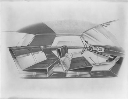 Scimitar 2-Door Interior Design Sketch by Brooks Stevens, 1958