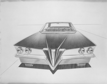 Scimitar 2-Door Design Sketch by Brooks Stevens, 1958