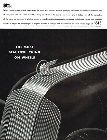 Pontiac Ad (April, 1935): The Most Beautiful Thing on Wheels